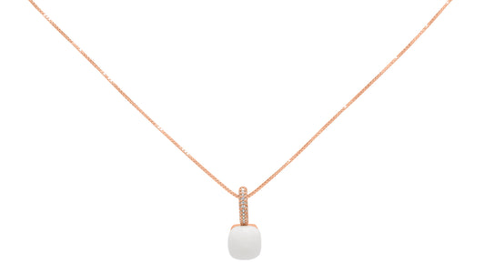 Collana con ciondolo pietra singola zirconato simil pomellato