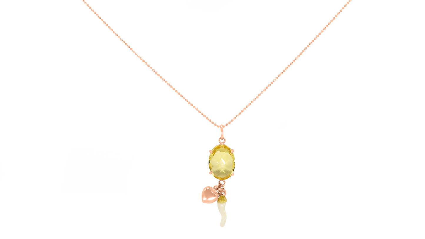 Collana quarzo giallo "citrino"